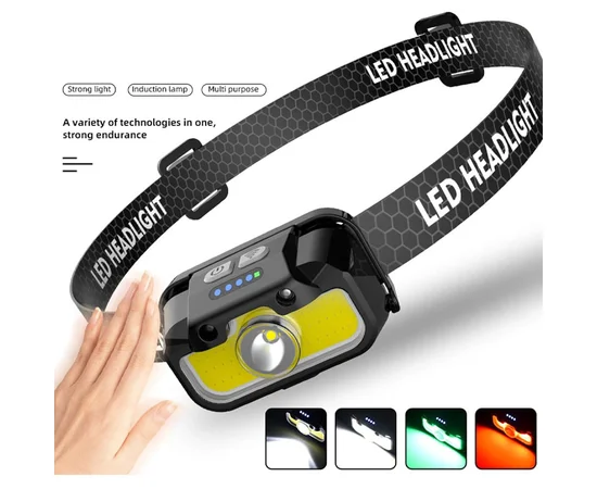 Налобный фонарь аккумулторный LED RGB 1806 Black