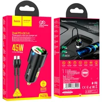 АЗУ Hoco NZ6 PD45W (2Type-C/1USB) + Type-C to Lightning Black