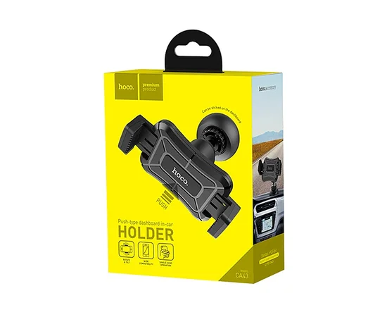 Автодержатель Hoco CA43 раздвижной (65mm - 88mm) Черный