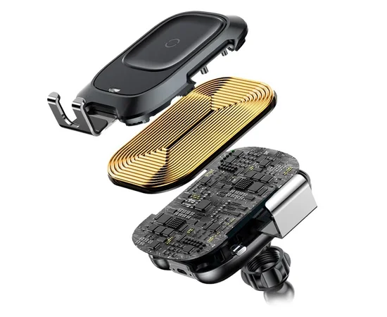 Автодержатель с БЗУ Baseus Smart Vehicle Bracket (Osculum Type) (WXZN-B01) Черный