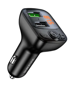АЗУ FM модулятор Borofone BC41 Eminency QC3.0 Чорний