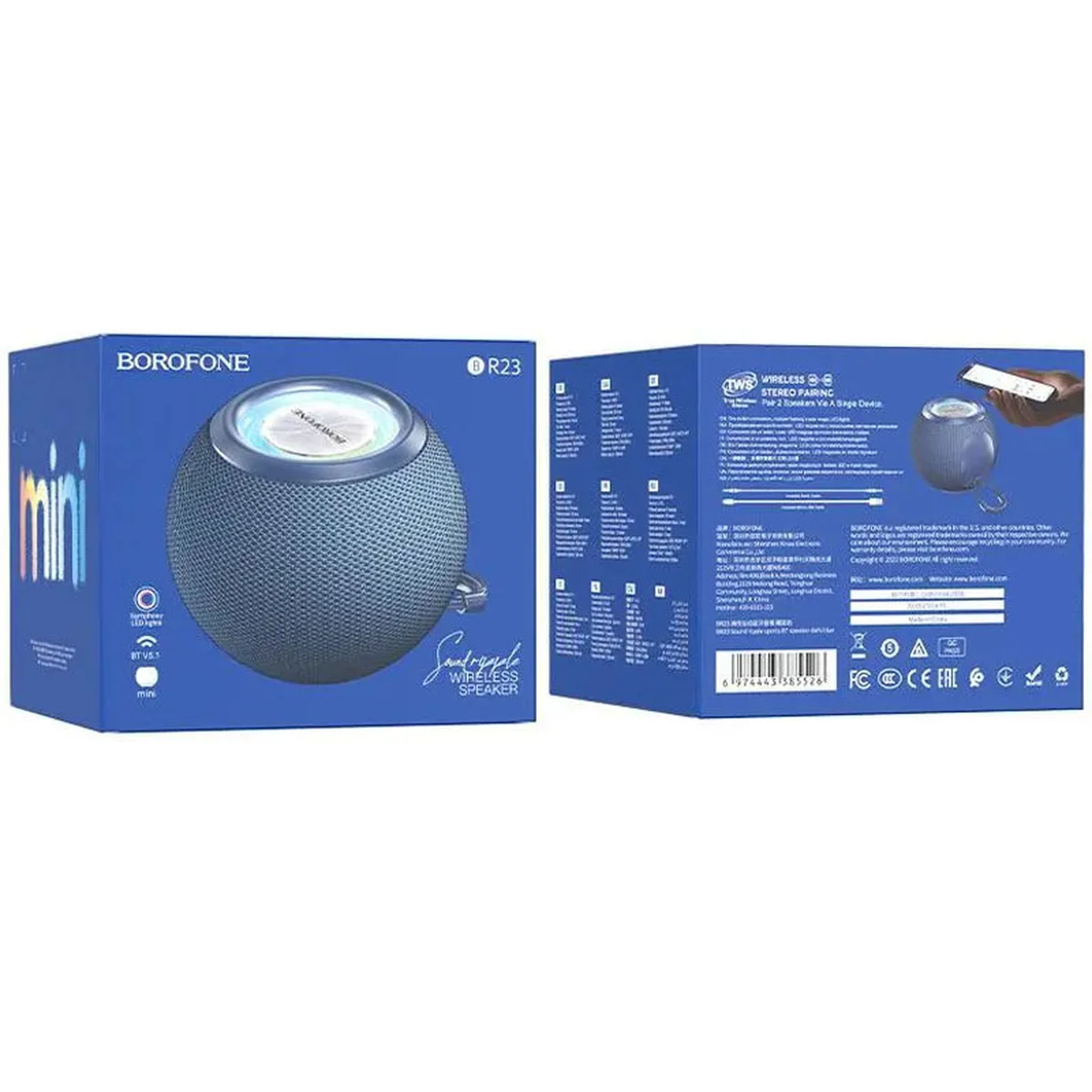 Bluetooth Колонка Borofone BR23 Sound ripple sports Dark blue