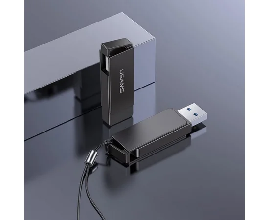 Флеш накопитель USAMS US-ZB197 USB3.0 Rotatable High Speed Flash Drive 128 Gb Iron-grey