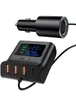 АЗУ Acefast B8 digital display car HUB charger Black