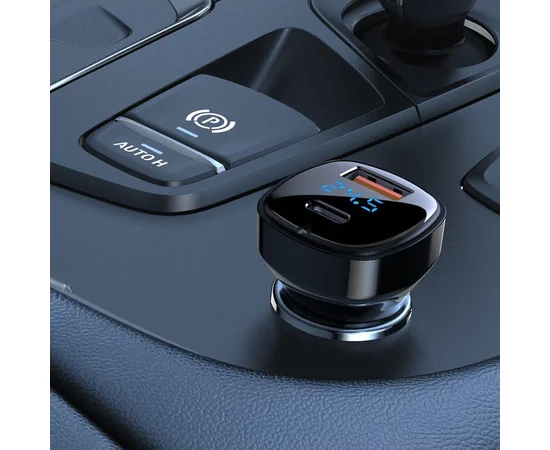 АЗУ Acefast B4 digital display 66W(USB-C+USB-A) dual port Black