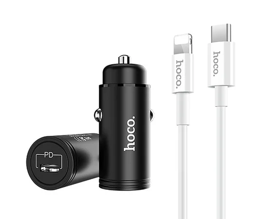 АЗУ Hoco Z19 PD/QC3.0 (1USB) + Type-C-lightning Черный