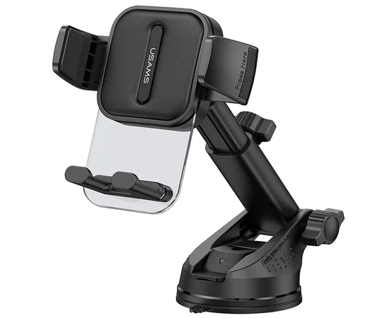 Автодержатель Usams US-ZJ072 Car Center Console Retractable Transparent Holder Black