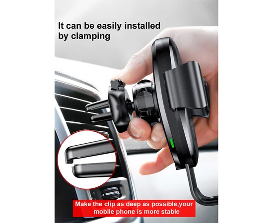 Автодержатель с БЗУ Baseus Gravity Wireless Air Vent Черный