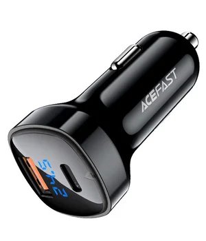 АЗУ Acefast B4 digital display 66W(USB-C+USB-A) dual port Black