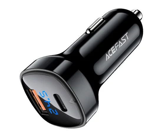 АЗУ Acefast B4 digital display 66W(USB-C+USB-A) dual port Black