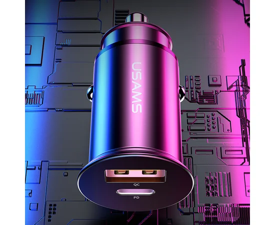АЗУ USAMS US-CC097 C15 QC4.0+PD3.0 Fast Charging Car Charger Черный