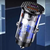 АЗУ Usams US-CC122 C23 36W Super Si (2USB/36W) Прозрачный / Черный