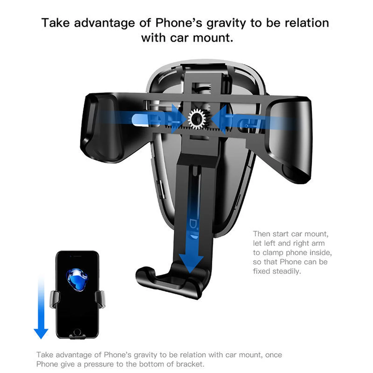 Автодержатель Baseus Gravity Car Mount Черный