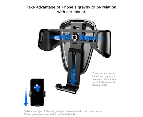 Автодержатель Baseus Gravity Car Mount Черный