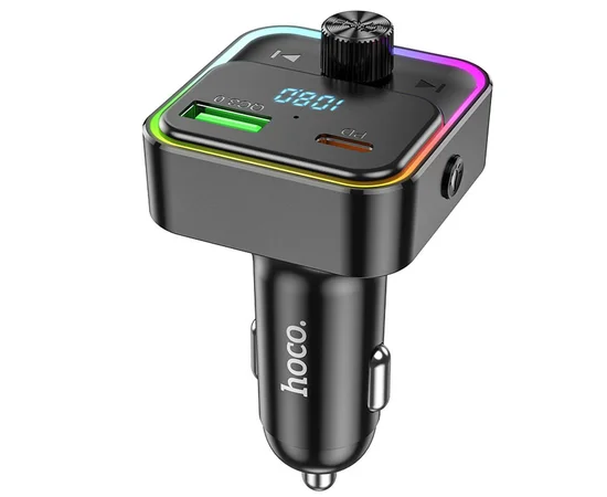 АЗУ FM модулятор Hoco E81 Fantasy PD30W+QC3.0 Black