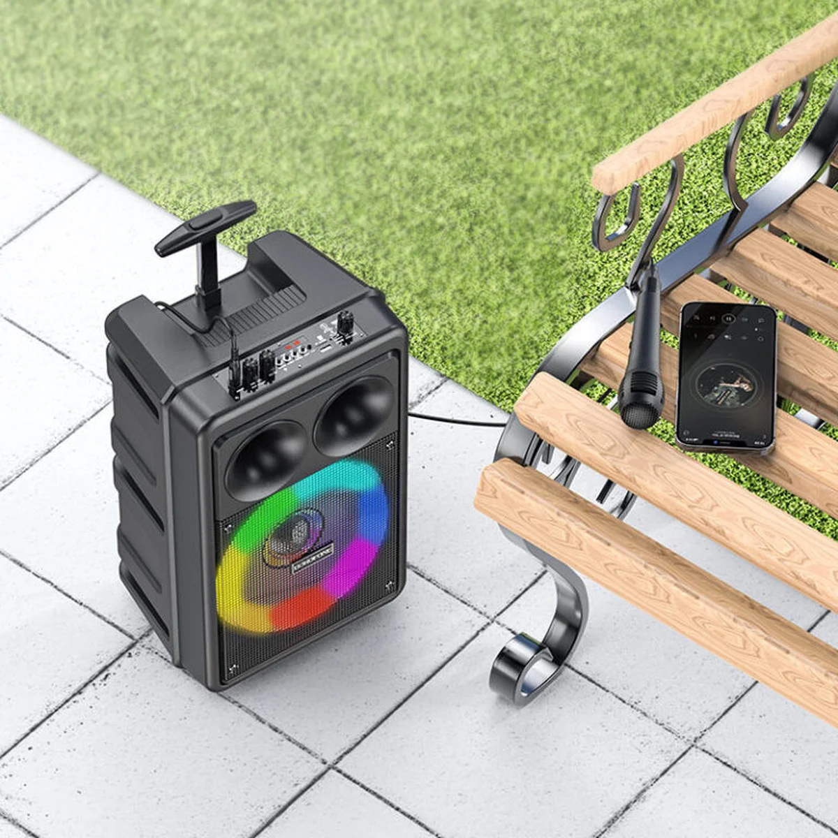 Bluetooth Колонка Borofone BP9 Dancing outdoor BT speaker Black