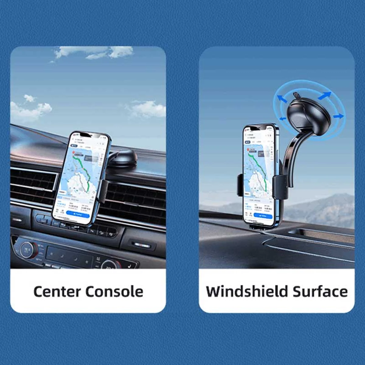 Автоутримувач Usams US-ZJ063 Car Center Console Retractable Phone Holder Чорний