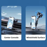 Автоутримувач Usams US-ZJ063 Car Center Console Retractable Phone Holder Чорний