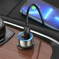 АЗУ Hoco Z48 Tough 40W (2Type-C) + Type-C to Lightning Metal gray