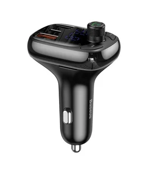 АЗУ FM модулятор Baseus T typed S-13 (PPS QC) 2USB + Type-C (CCTM) Чорний