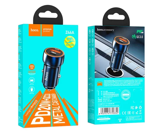 АЗУ Hoco Z46A Blue whale PD 20W + QC3.0 Sapphire blue