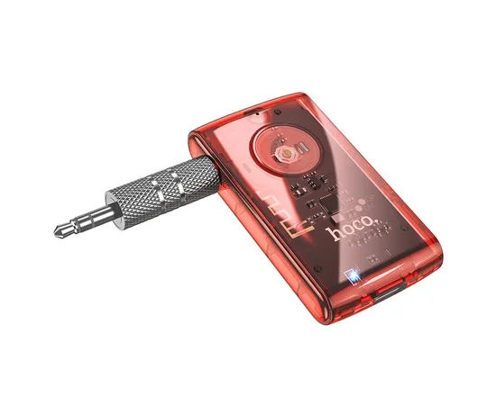 Bluetooth аудио ресивер Hoco E66 Transparent discovery edition Vibrant orange