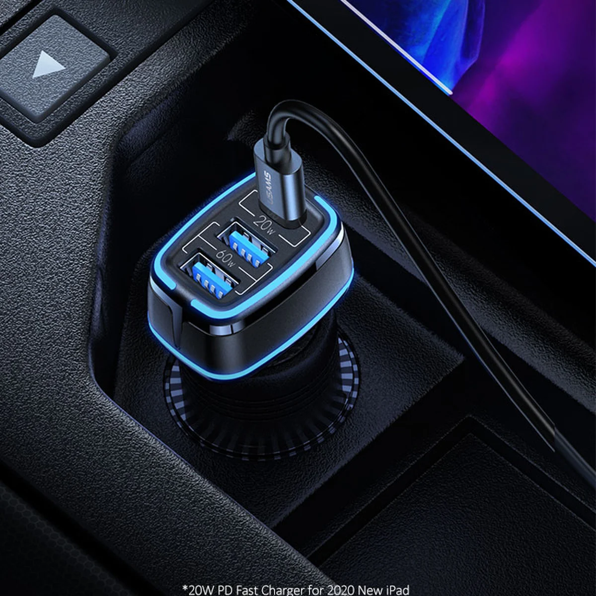 АЗУ Usams US-CC126 C24 80W 3 Ports Черный