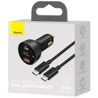 АЗУ Baseus Superme Digital Display PPS QC + Type-C to Type-C 100W (1m) (TZCCZX) Чорний