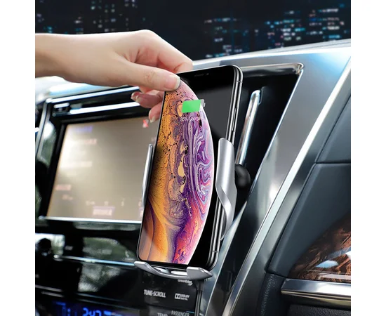 Автодержатель с БЗУ Hoco S14 Стальной