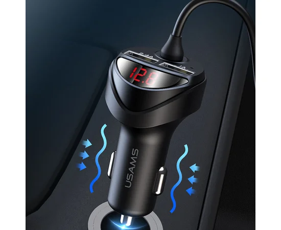 АЗУ Usams US-CC119 C22 (2USB/3.4A) + 3in1 combo кабель Черный