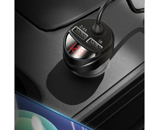 АЗУ Usams US-CC119 C22 (2USB/3.4A) + 3in1 combo кабель Черный