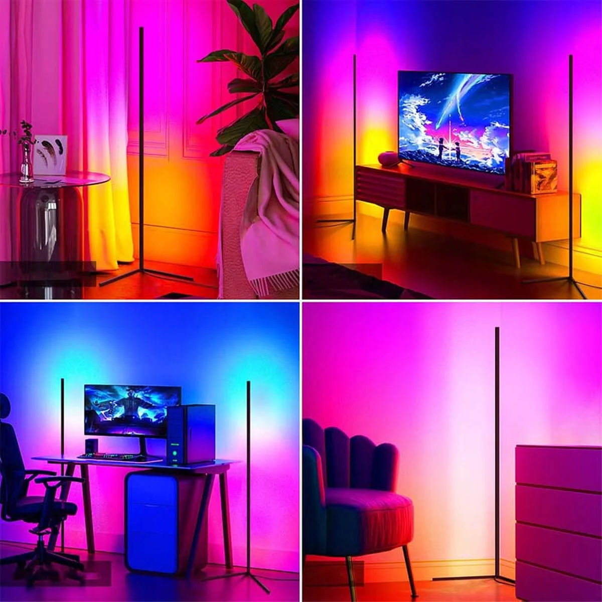 Напольная угловая LED лампа RGB Magic 1 Bluetooth USB with app Black