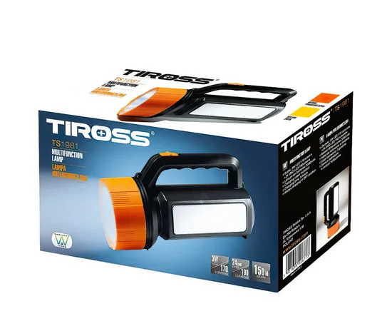Фонарь аккумуляторный TIROSS TS-1981 (3000mAh) Черный / Оранжевый