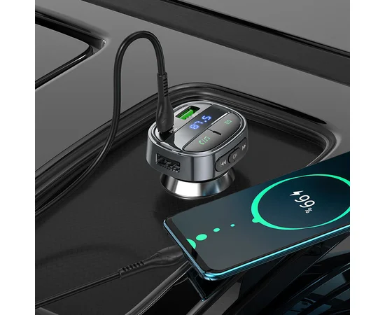 АЗУ FM модулятор HOCO E70 PD30W+QC3.0 Черный