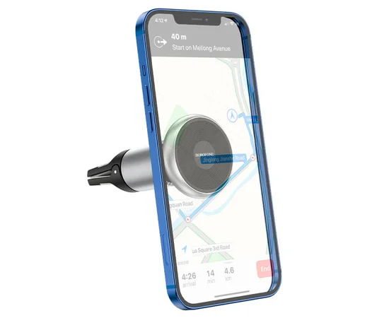 Автодержатель Borofone BH47 Cool move air outlet magnetic (extended version) Black / Silver