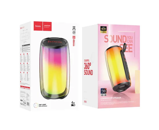 Bluetooth Колонка Hoco HC18 Jumper colorful luminous Black