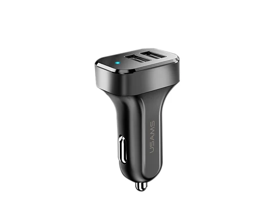 АЗУ USAMS US-CC087 C13 2.1A Dual USB Car Charger Черный