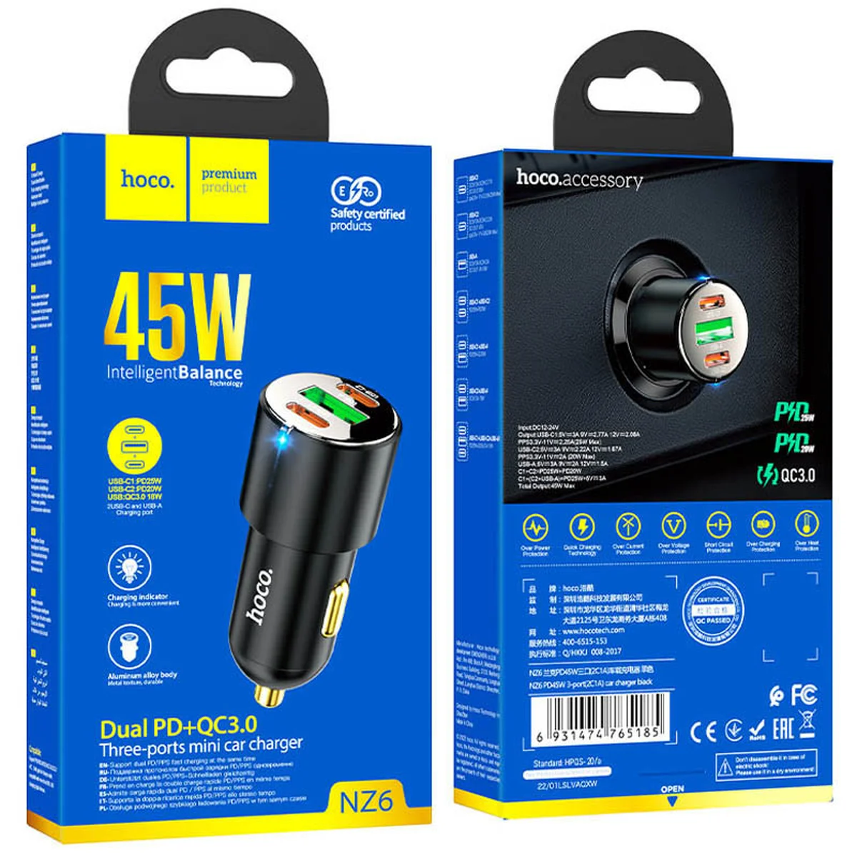 АЗУ Hoco NZ6 PD45W Black