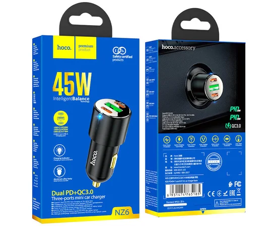 АЗУ Hoco NZ6 PD45W Black