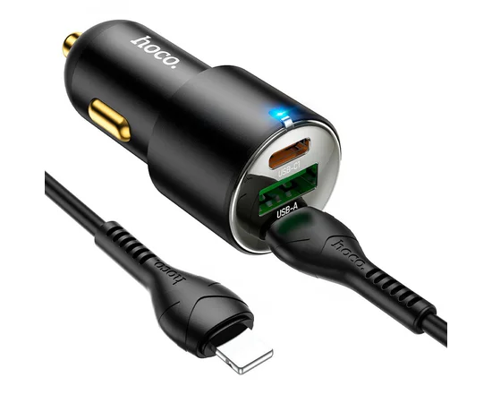 АЗУ Hoco NZ6 PD45W (2Type-C/1USB) + Type-C to Lightning Black