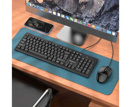 Набор клавиатура (кир.) + мышь Borofone BG6 Черный