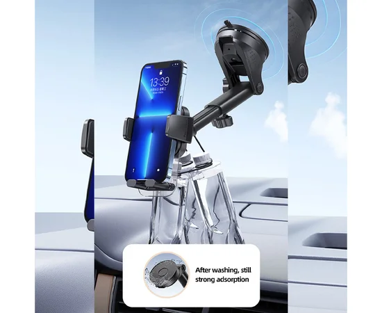 Автодержатель Usams US-ZJ072 Car Center Console Retractable Transparent Holder Black