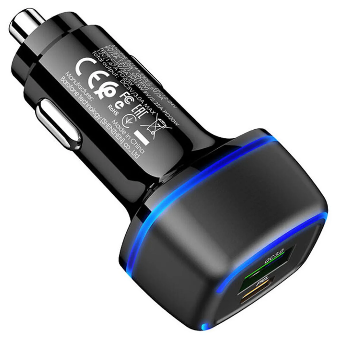 АЗУ Borofone BZ14A PD20W+QC3.0 (1Type-C/1USB/3A) Черный