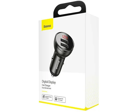АЗУ Baseus Digital Display Dual USB 4.8A Car Charger 24W tarnish