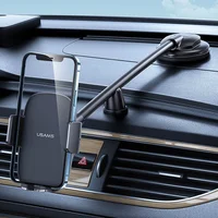 Автоутримувач Usams US-ZJ065 Car Center Console Retractable Phone Holder (Adjustable Gooseneck) Black