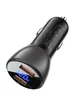 АЗУ Acefast B7 metal car charger 45W (USB-A + USB-A) with digital display Transparent black