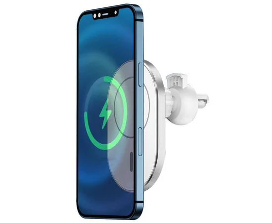 Автодержатель с БЗУ Wiwu MagSafe Wireless Charger Car mount CH-306 15W  White