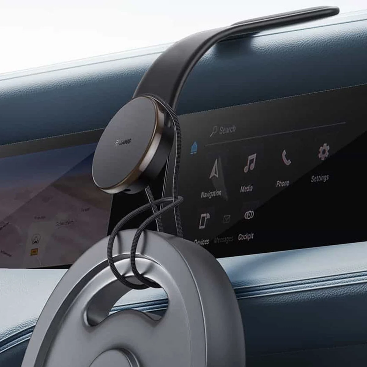 Автодержатель Baseus C02 Pro Series Magnetic Wireless Charging Car Mount Cluster (C40156000111-00) Black