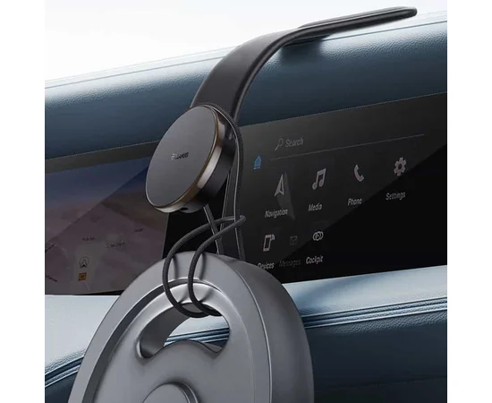 Автодержатель Baseus C02 Pro Series Magnetic Wireless Charging Car Mount Cluster (C40156000111-00) Black