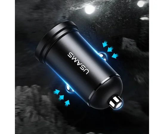 АЗУ USAMS US-CC114 C20  Dual USB Mini Черный